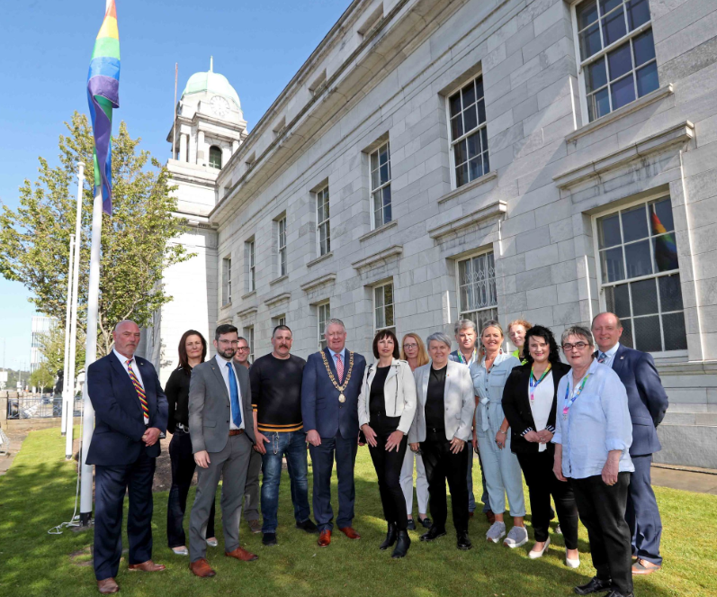 Rainbow flag at Cork City Council 