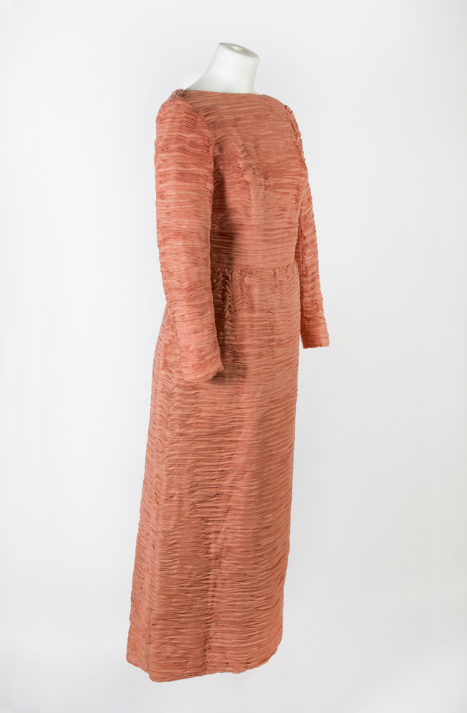 Evening dress. Owned by Maureen Lynch, designed by Sybil Connelly
