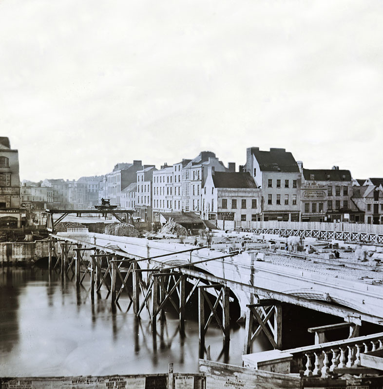 View of St Patricks Bridge under construction in 1861