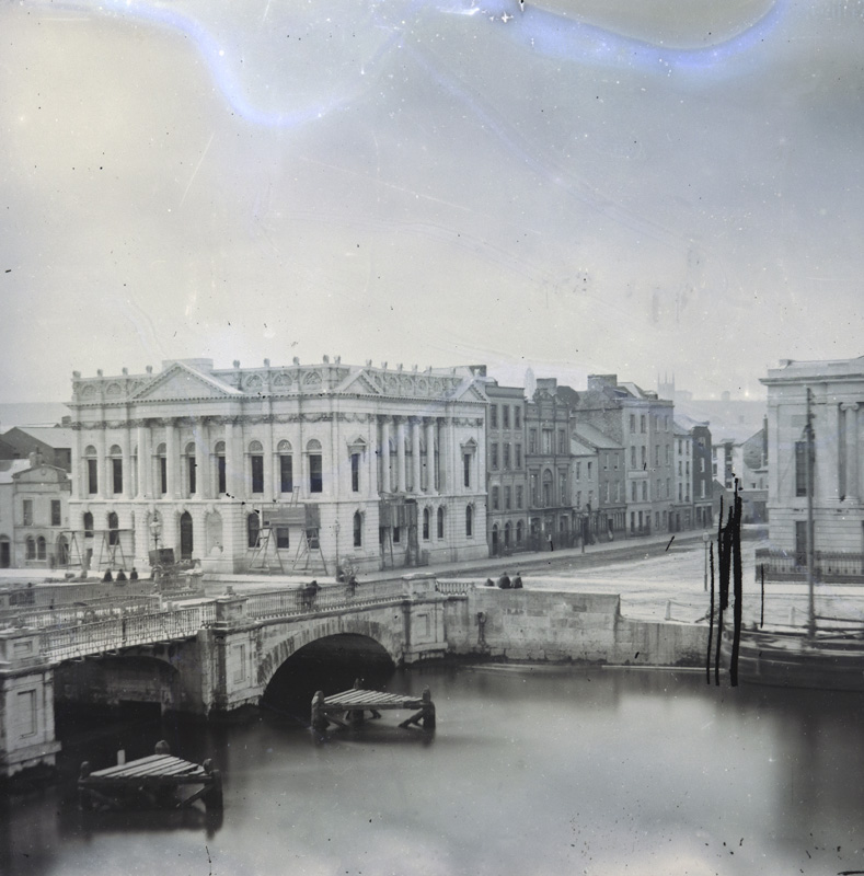 View of the Provincial Bank and Anglesea Bridge (Parnell Bridge) 1865