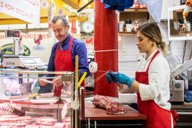 Image of staff preparing meat