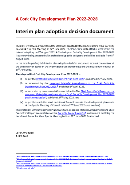 Interim Plan Adoption Decision Document 2022-2028 front page preview
                              