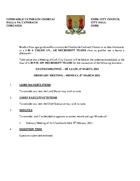 08-03-2021 - Agenda - Council Meeting front page preview
                              