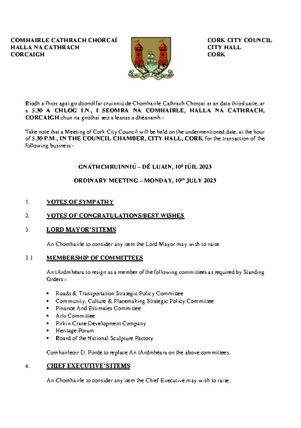 10-07-2023 - Agenda - Council Meeting front page preview
                              