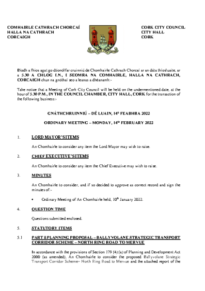 14-02-22 - Agenda - Council Meeting front page preview
                              