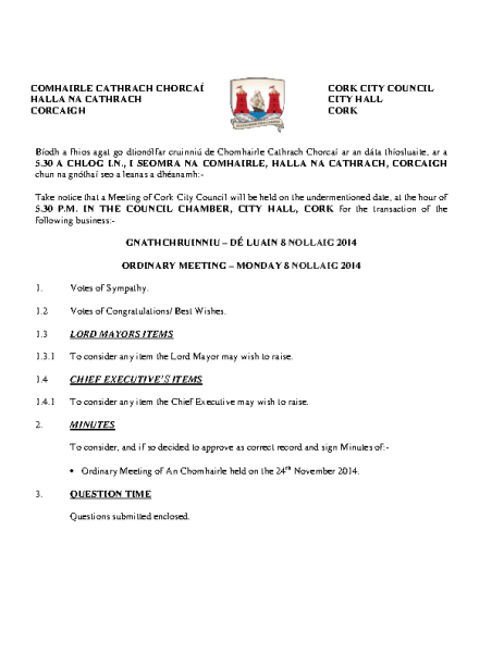 2014-12-08 - Agenda - Council Meeting front page preview
                              