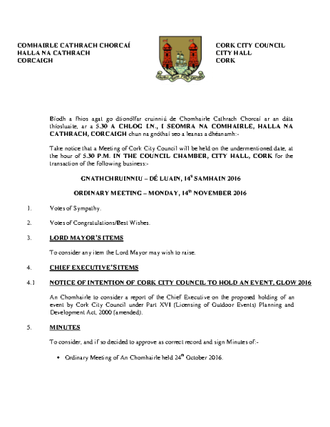 2016-11-14 - Agenda - Council Meeting front page preview
                              