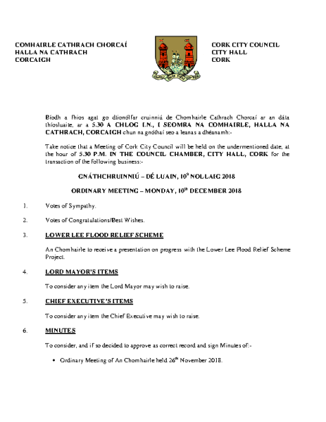 2018-12-10 - Agenda - Council Meeting front page preview
                              