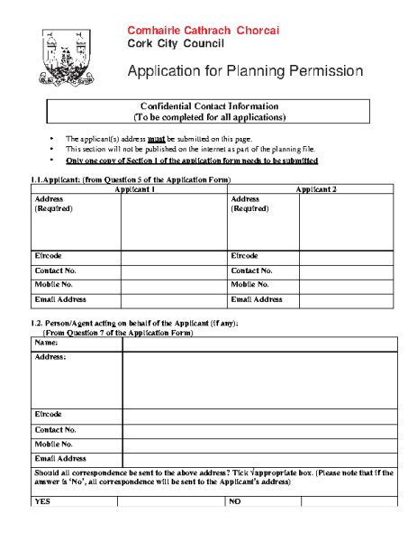 Planning Application Form front page preview
                              