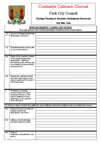 Planning-Enforcement-Complaint-Form front page preview
                              