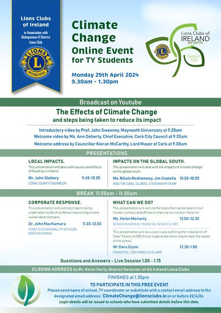 Bishopstown Lions Climate Event 