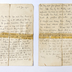 2009.3.6 D18.4 Letter To Christy Barry Mother From Chaplin Gleason Munster Fusiliers