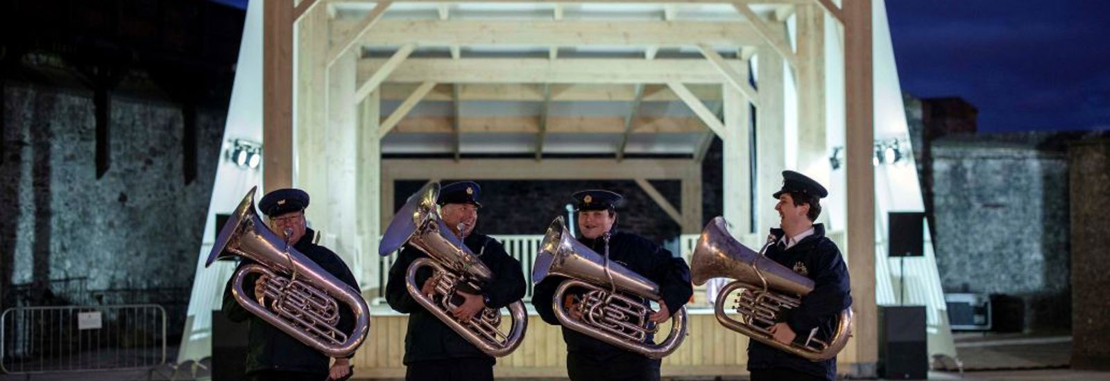 Some Of The Members The Barrack Street Bank Performing At Elizabeth Fort