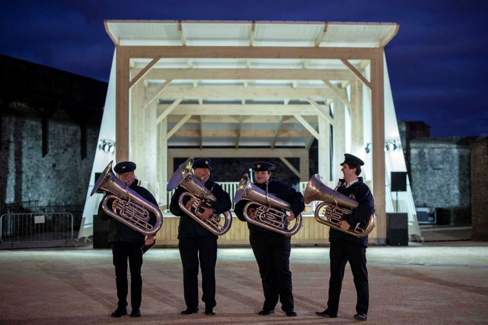 Some Of The Members The Barrack Street Bank Performing At Elizabeth Fort