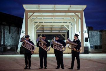 Some Of The Members The Barrack Street Bank Performing At Elizabeth Fort