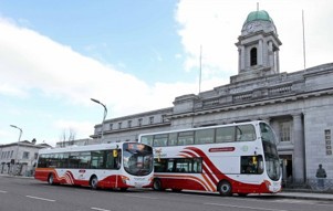 Bus Eireann buses outside City Hall
