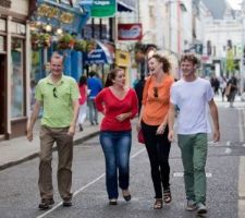 Visitors walking in Cork city