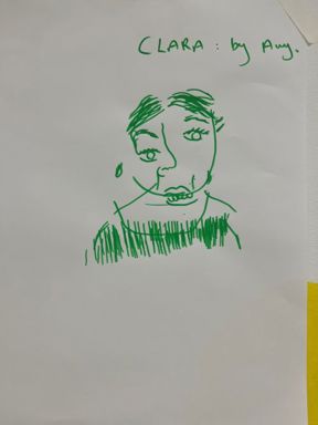 Abstract line portrait of Clara Scullion by Amy McNamara