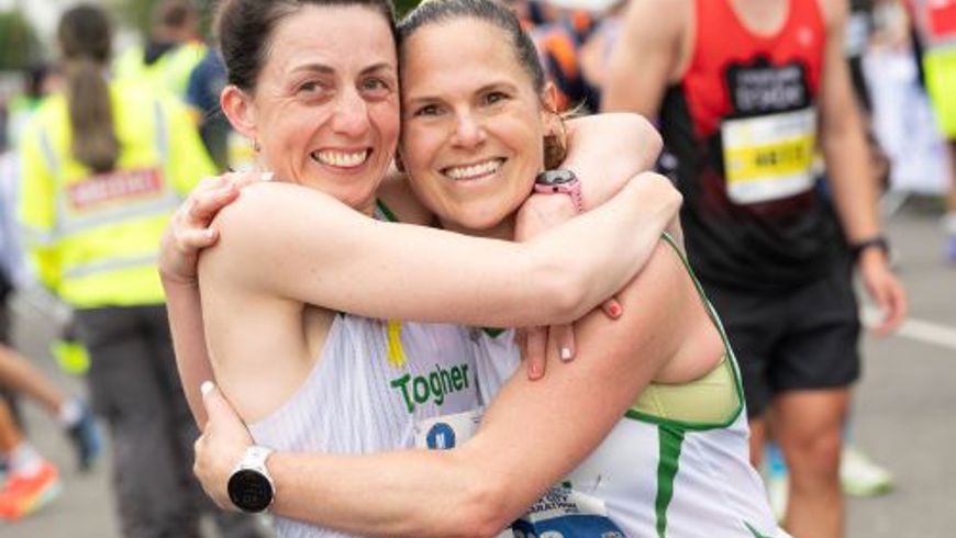 Marathon Runners Celebrate