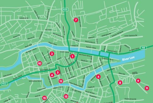 Parks And Outdoors Cork City Council Cork City Centre Spaces Map 