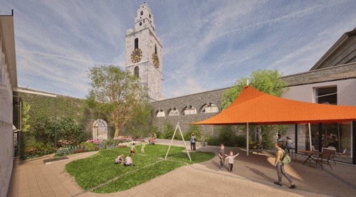 3D Image of proposed courtyard garden at Shandon Exchange