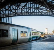 Irish Rail in train station