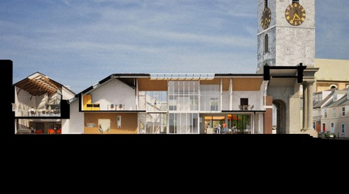 3D Image of Section of Butter Market building and Weighmaster's House from the South