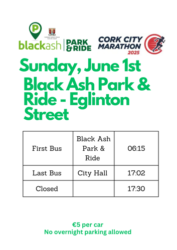 Black Ash Park & Ride - Cork City Marathon