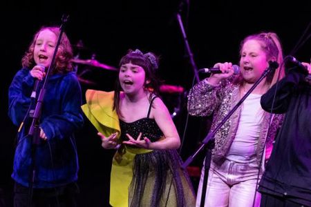 Three young members of the Kabin Crew perform on stage at Dance Cork Firkin Crane