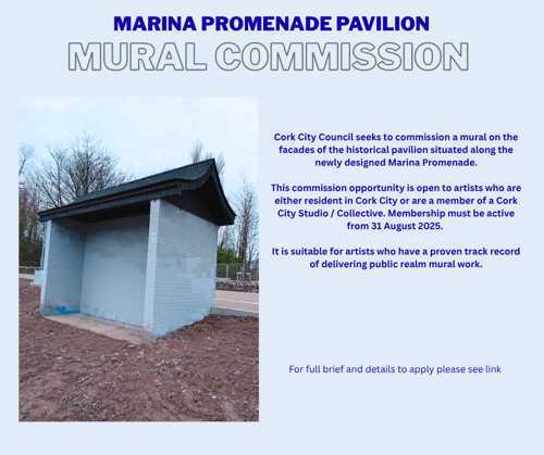Photo of the pavilion with text outlining the commission details
