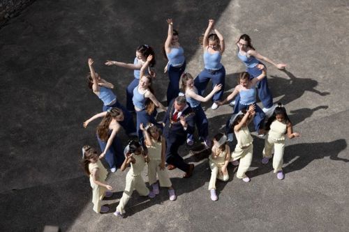 Lord Mayor of Cork Cllr. Fergal Dennehy dances with young dancers from New Moon Youth Dance