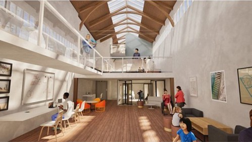 3D image of proposed interior view of Weighmaster's House