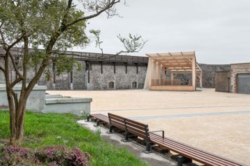 Stage In Elizabeth Fort Courtyard